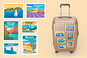 Travel Stickers and Retro Postage, an Object Illustration by Lettering_Logo (Thumbnail 10 of 14)