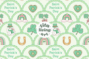 Lucky Scalloped Seamless Pattern, a Seasonal Illustration by TitaLivingArt (Thumbnail 2 of 13)