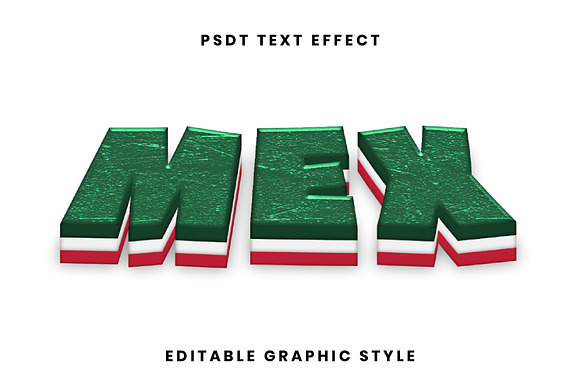 Mexican Flag 3D Bold Text Effect preview 2