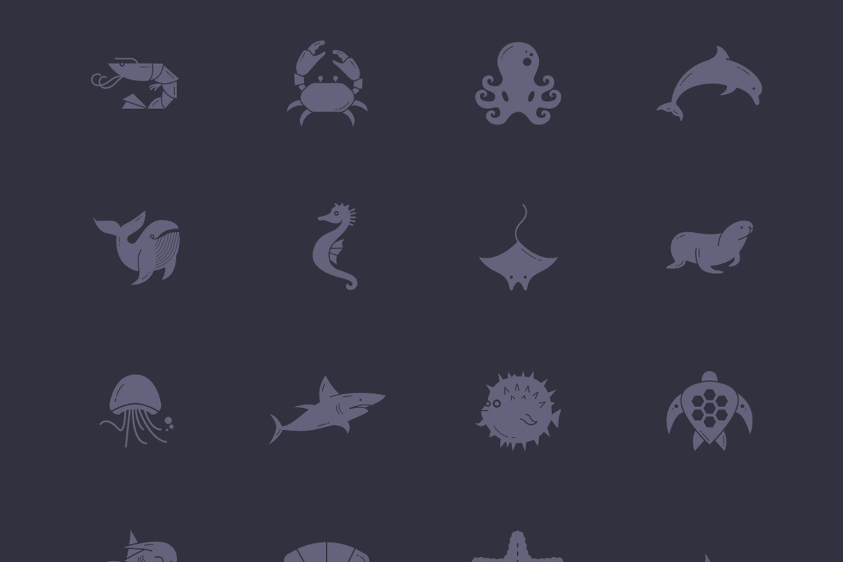 Sea Creatures (vector icons), a Solid Icon by Artzgeo (Photo 5 of 5)