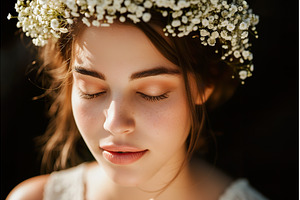 Dreamy Caucasian Woman with Closed, a Beauty & Fashion Photo by Lermont51