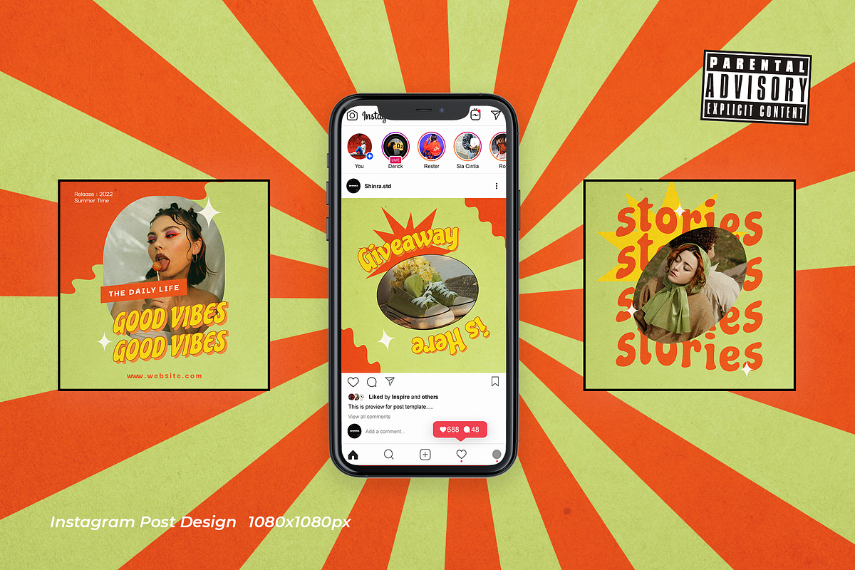 Ninetie 90s Instagram Template, a Social Media Template by Shinra Labs (Photo 3 of 6)