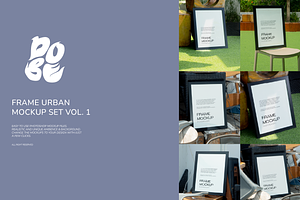 Frame Urban Mockup Set Vol. 1, a Merchandise Mockup by DOBE Studio