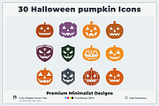 Minimal Halloween Pumpkin Icons, a Solid Icon by Vectorium Studio (Thumbnail 1 of 2)