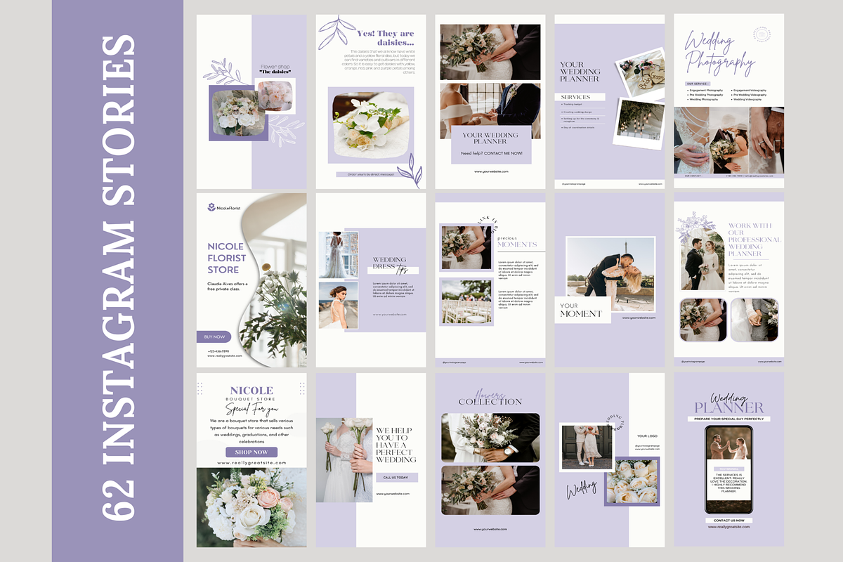 Purple Wedding/Florist Instagram, a Social Media Template by LushBury (Photo 3 of 9)