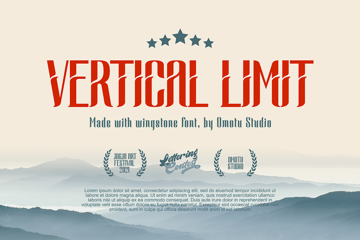 Wingstone, a Sans Serif Font by Omotu Studio (Photo 5 of 12)