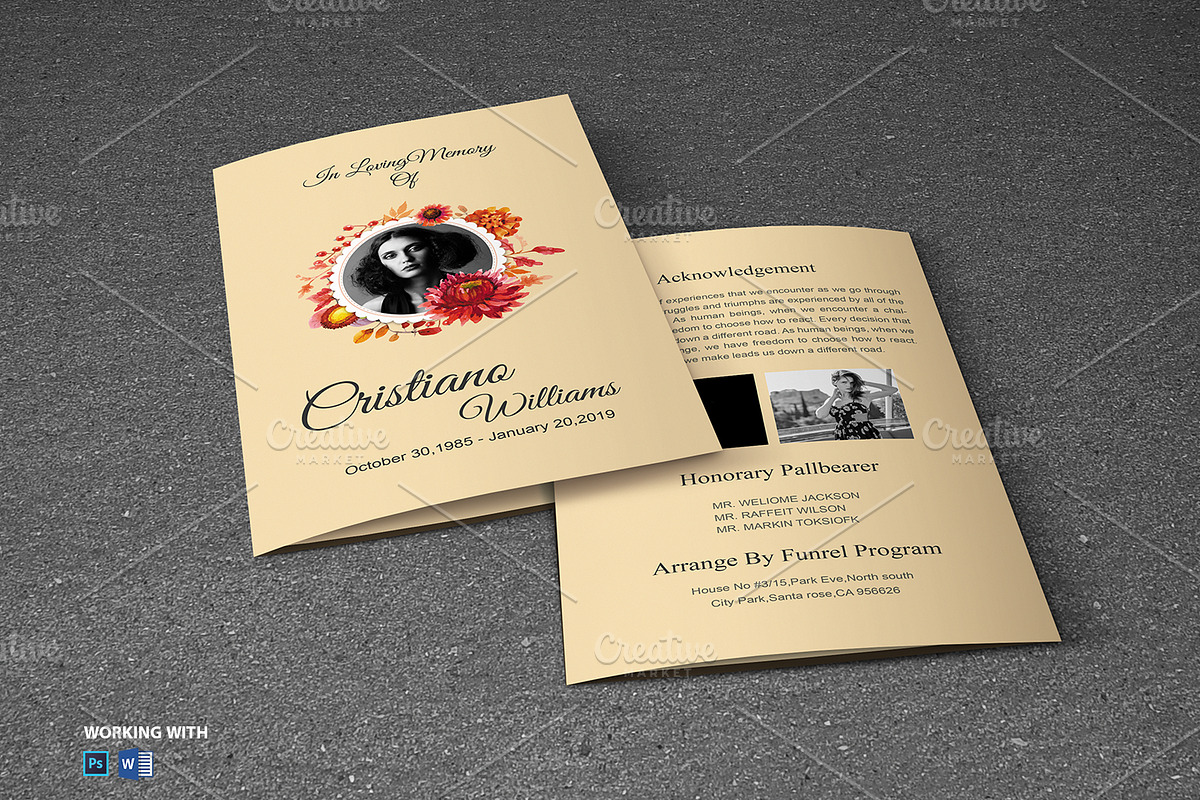 Funeral Program Template, a Brochure Template by Madhabi Studio (Photo 5 of 5)