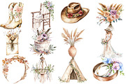 Western Boho Wedding Clipart, an Illustration by Designworld (Thumbnail 2 of 6)