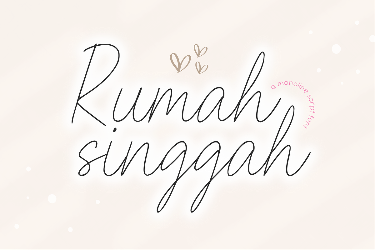 Rumah Singgah A Monoline Script, a Script Font by Allouse Studio (Photo 1 of 10)