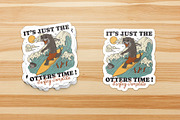 otters mascot surfing at the beach, a Branding & Logo Template by Judsart (Thumbnail 3 of 3)