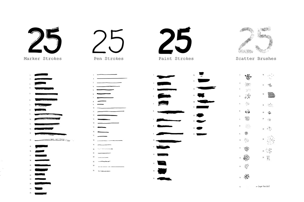 100 Illustrator Brushes, a Brush Add-On by JaninaA (Photo 2 of 7)
