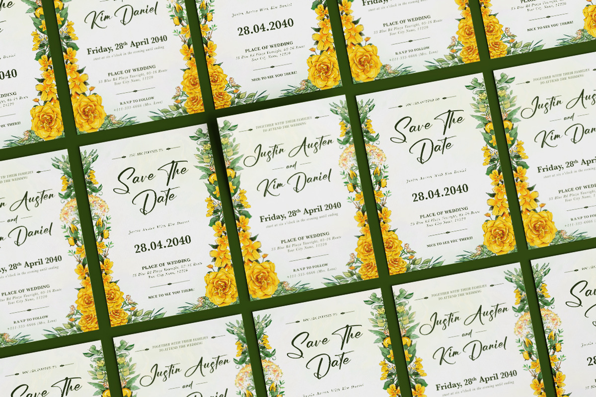 Tender Floral Wedding Invitation, an Invitation Template by dokudokunomi (Photo 4 of 4)