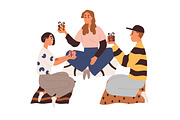 People give flowers and gifts set, a Person Illustration by Good Studio (Thumbnail 8 of 12)