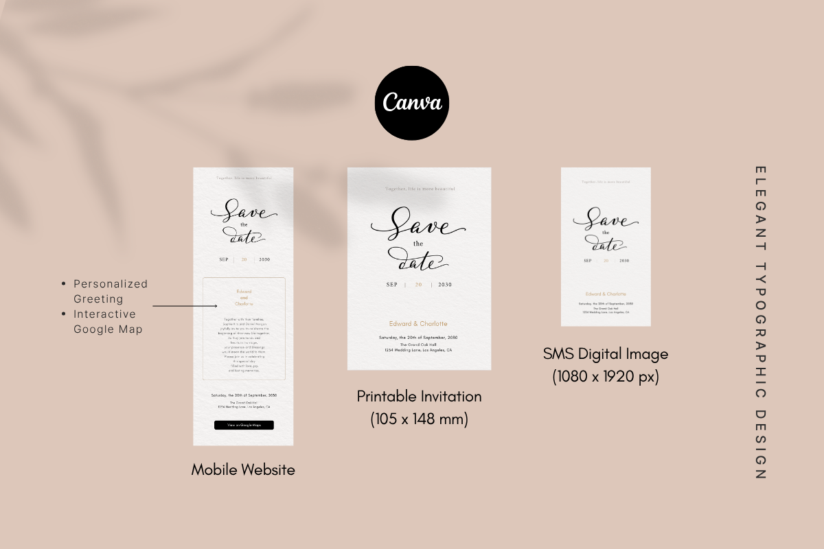 Minimalist Wedding Invitation Suite, a Landing Page Template by batang (Photo 3 of 5)