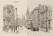 London Cityscape Hand-Drawn Vector, a Decorative Illustration by Alara Studio (Thumbnail 3 of 8)