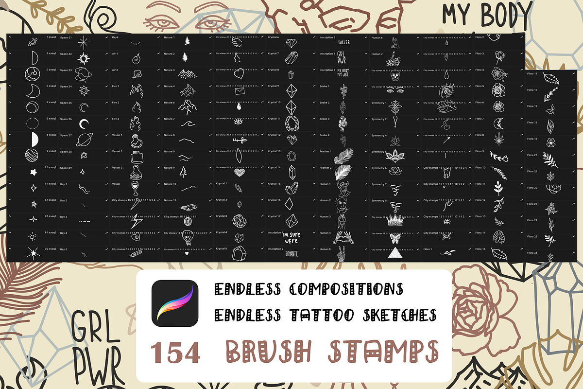 Tattoo stamp  old school   Procreate, a Brush Add-On by Graphics Resources (Photo 1 of 4)