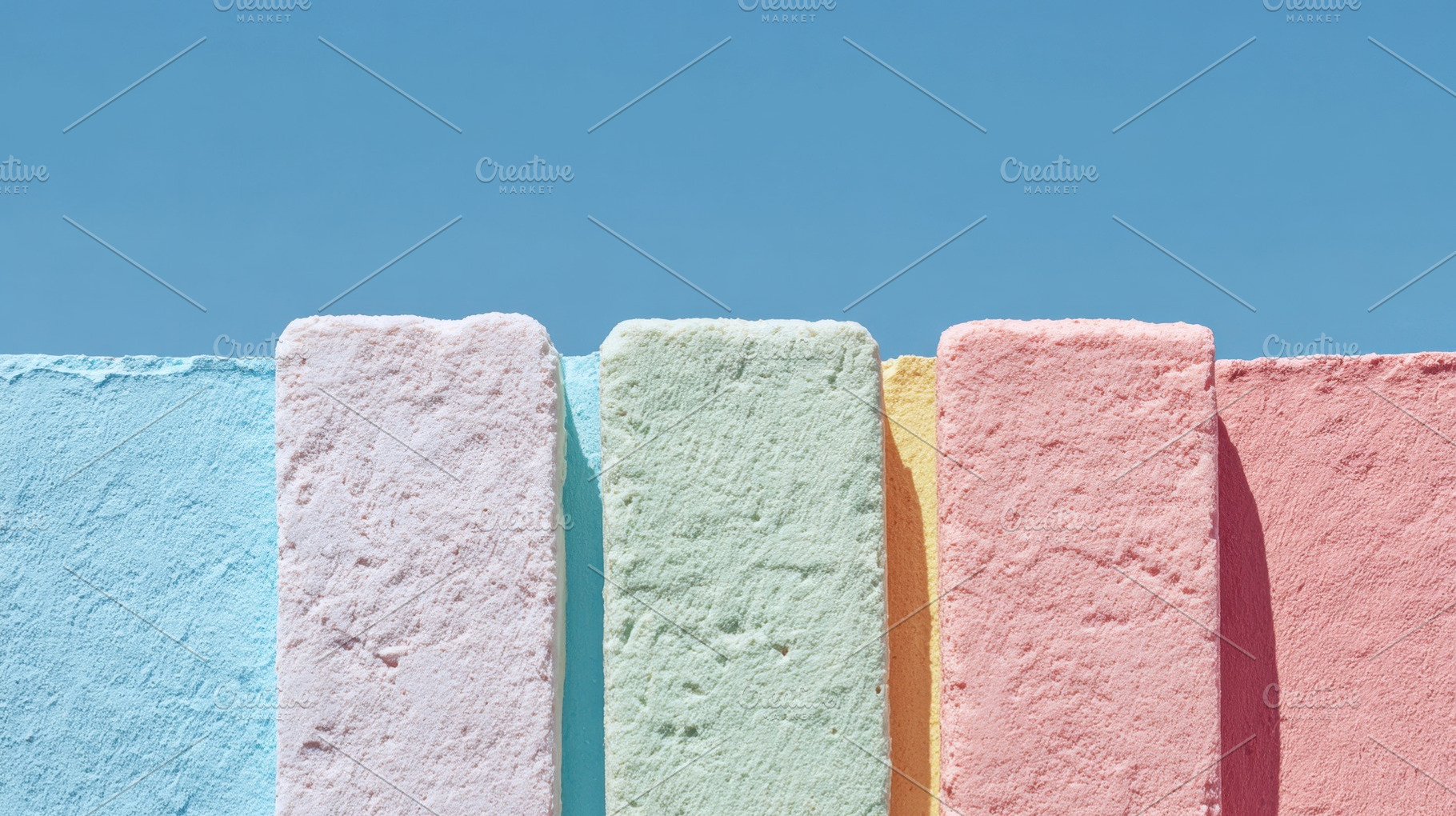 Colorful chalk against a clear sky, a Photo by Beautiful things