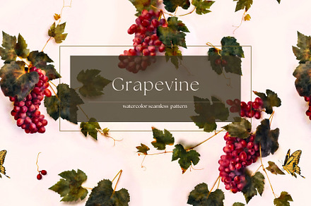 Grapevine Watercolor Pattern