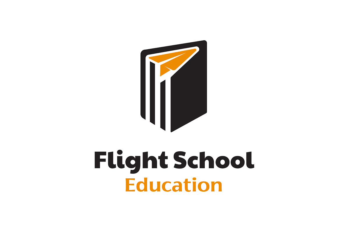 plane with book for flight logo, a Branding & Logo Template by funpixel