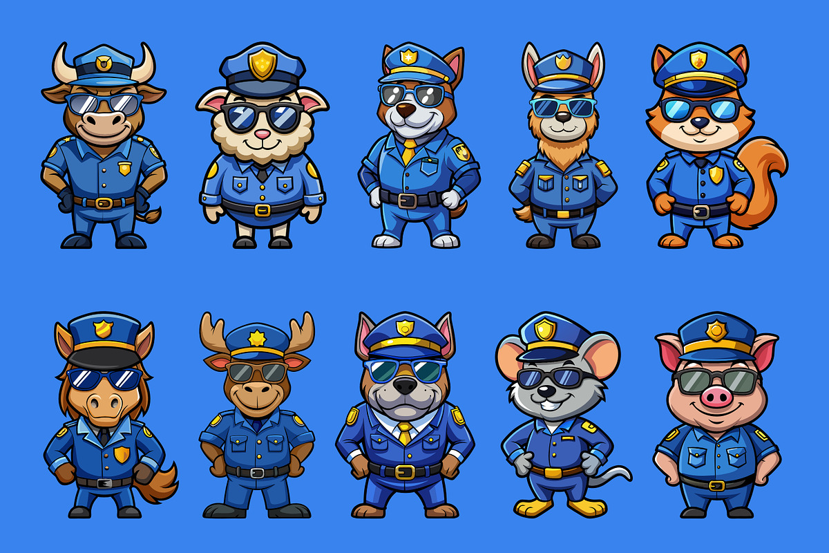 Animal Police Mascot Illustration, an Illustration by Riswan Ratta (Photo 5 of 5)