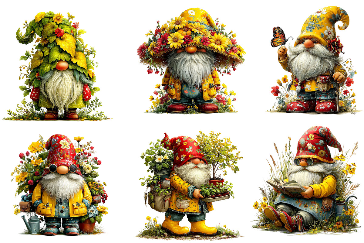 Spring Garden Gnome clipart, an Illustration by Dream Creation (Photo 2 of 5)