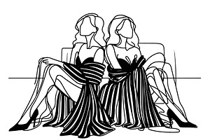 Line sketch Elegant Womens