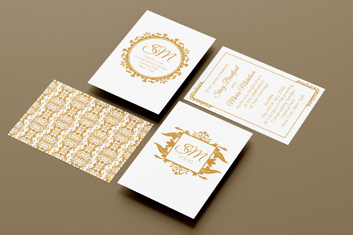 12 Damask pattern invitation frames, an Illustration by Bloom21Art (Photo 3 of 5)