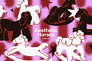 Aesthetic Horses Vector Set