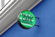 Round neon signboard mockup, a Product Mockup by eezo (Thumbnail 2 of 6)
