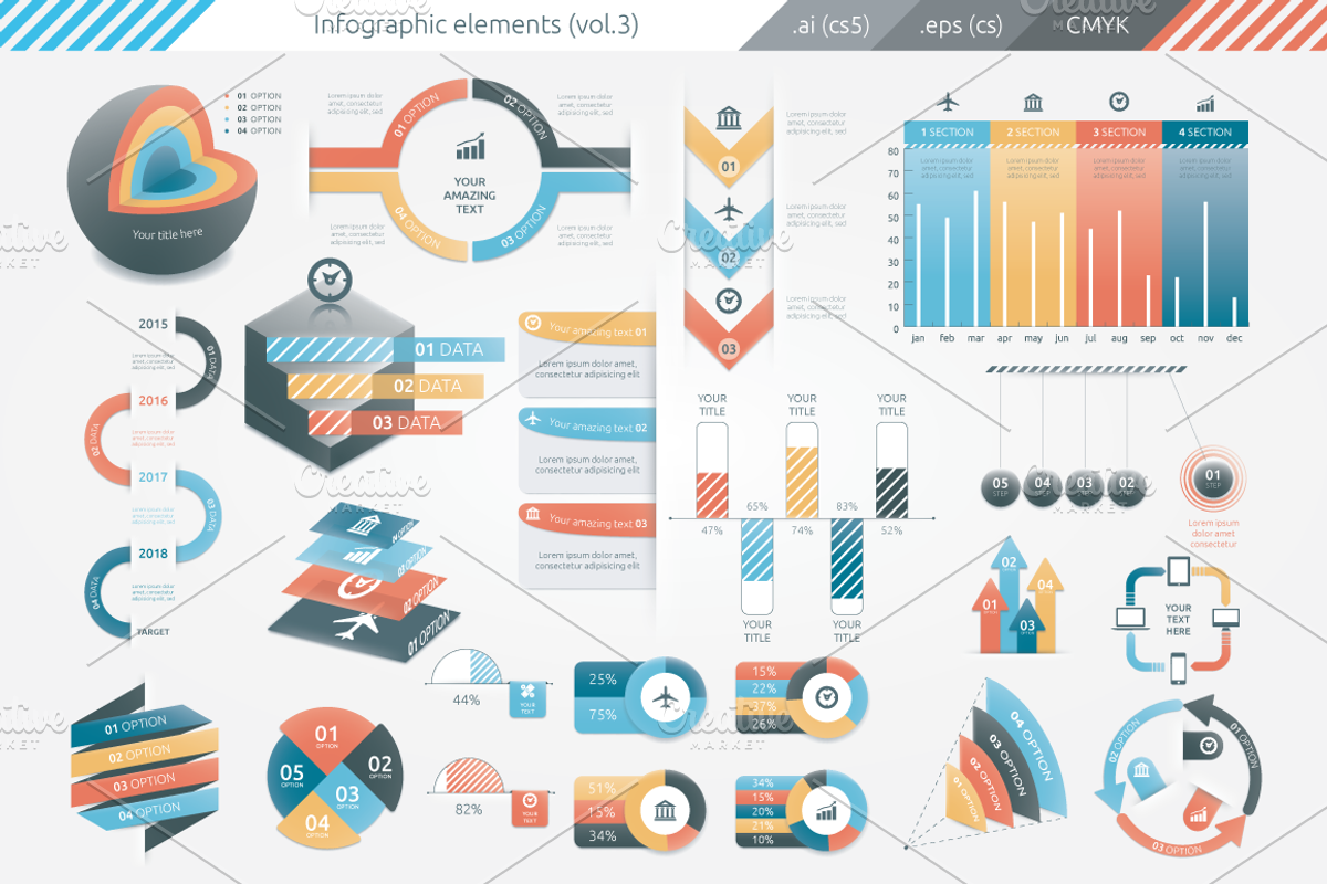 Infographic Elements (v3), a Presentation Template by Infographic Paradise