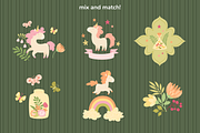 Garden Unicorns. Vector Set, an Object Graphic by Digitaliya (Thumbnail 7 of 9)