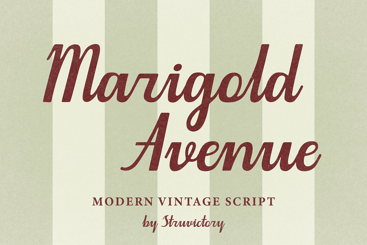 MarigoldAvenue Modern Vintage Script, a Script Font by Struvictory.art (Photo 1 of 9)