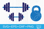 Weights SVG Barbell Dumbbell SVG, an Illustration by SavanasDesign (Thumbnail 1 of 2)