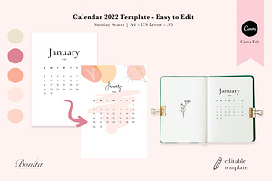 2022 Calendar Template | Canva Edit