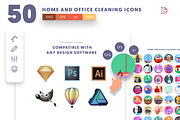 50 Home and Office Cleaning Icons, an Icon by Dighital (Thumbnail 9 of 10)