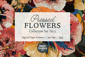 Pressed Flowers Digital Papers #1