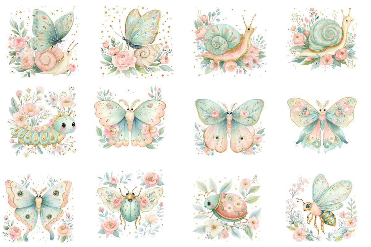 Spring Insects Garden Clipart, an Illustration by Designworld (Photo 2 of 8)