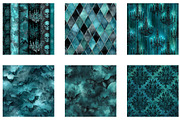 Teal Gothic digital paper, a Pattern Graphic by CreationArt (Thumbnail 5 of 6)