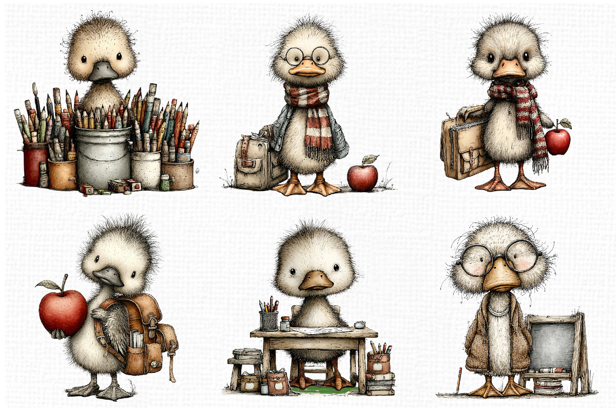 Whimsical Back to School Duck PNG, an Animal Illustration by Libby Wishes (Photo 3 of 4)