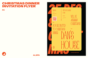 Christmas Dinner Invitation Flyer, a Flyer Template by Danil Polshin