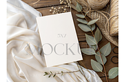 Rustic Eucalyptus Card Mockup, a Product Mockup by MockupWizard (Thumbnail 1 of 3)