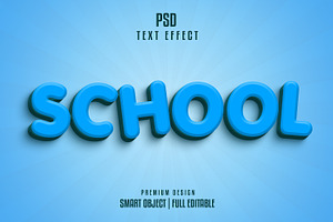 School 3D Text Effect Style