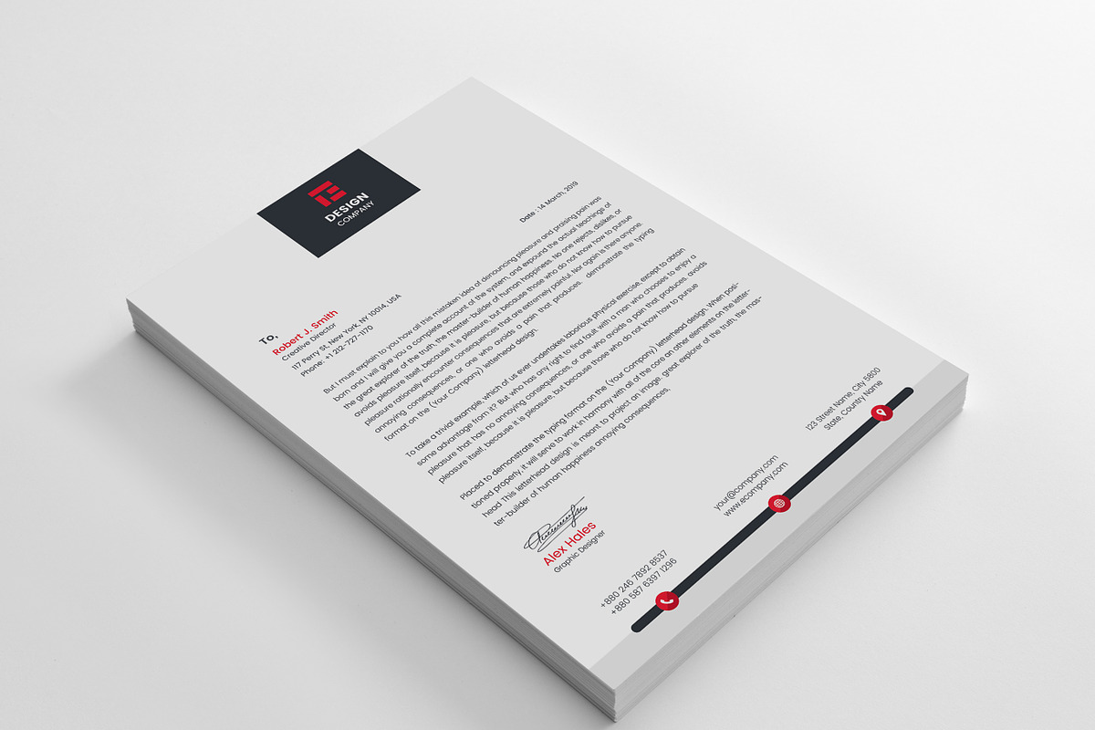 Minimal Letterhead, a Stationery Template by Thecodude (Photo 1 of 4)