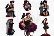 Gothic Girls with Raven Roses PNG, a Person Illustration by ThatsDesignArt (Thumbnail 4 of 10)