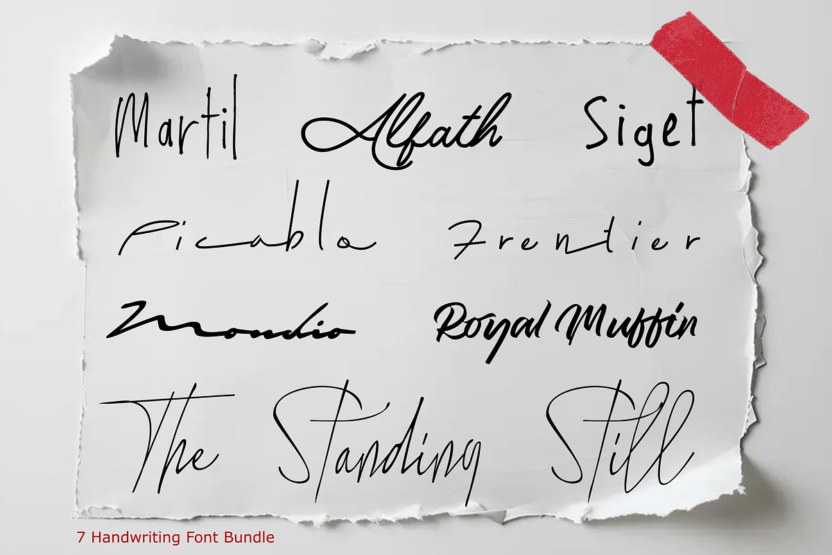 7 Handwriting Font Bundle, a Handwritten Font by Gittype (Photo 1 of 12)