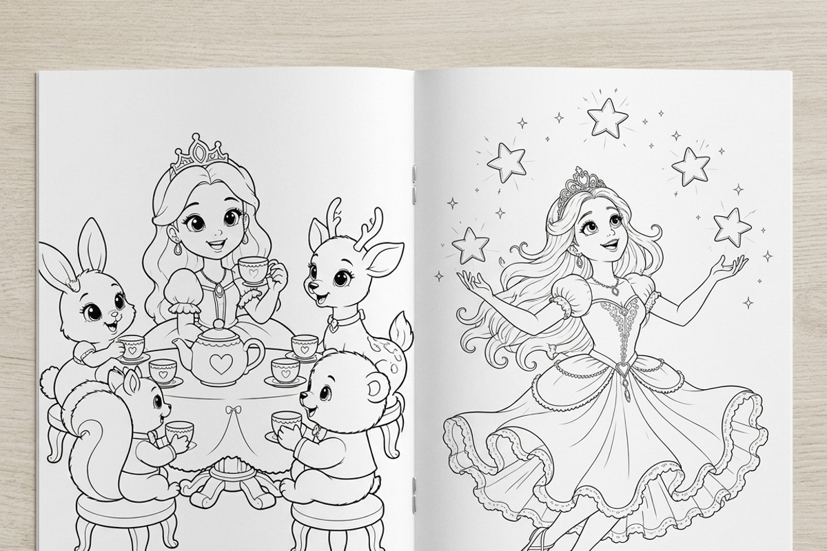 Magical Princess Coloring Book Vol45, a Person Illustration by ikarifq shop (Photo 4 of 7)