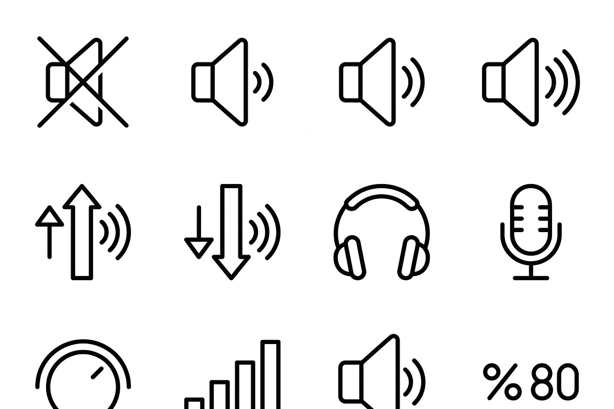 44 vector Music Audio Icon Set, an Outline Icon by adenpinkstore (Photo 20 of 28)