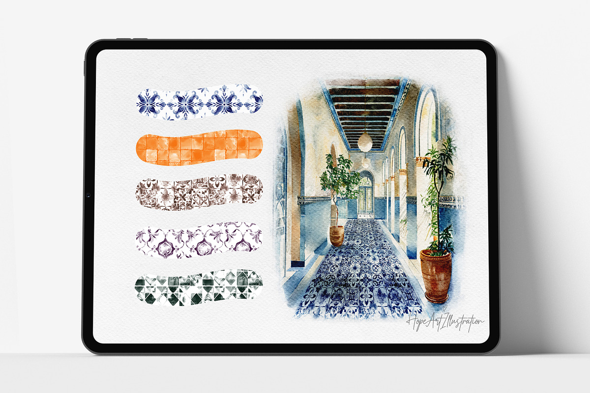 Procreate Watercolor Tile Texture, a Brush Add-On by HopeArtIllustration (Photo 2 of 8)