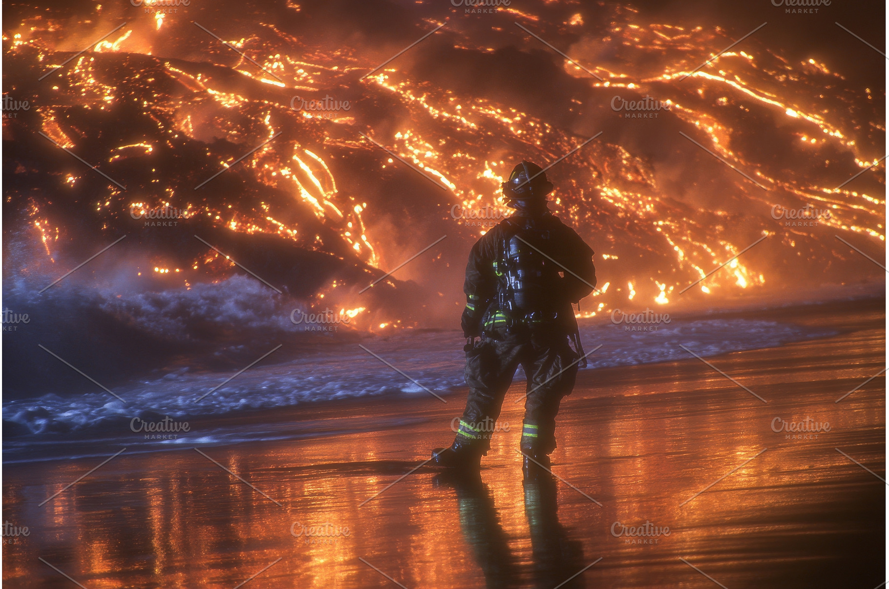 A man is standing on the beach as a, a Nature Photo by ZinetroN