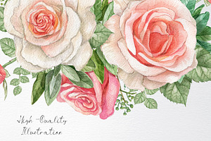 Watercolor Dusty Rose Flower Clipart